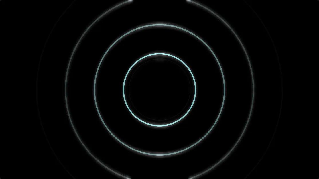 Canvas ahcut pada hentakan lagu: cincin konsentris yang sama dengan tambahan cincin terang di bagian tengah.